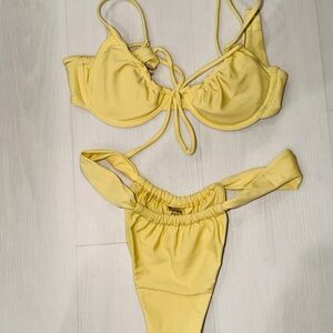 Montce Yellow Underwire Bikini Set XS Top / M Bottoms